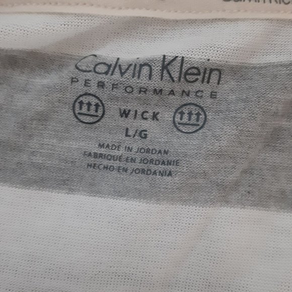 Calvin Klein Performance Gray & White Stripe Women's Sport Tank Top - Picture 10 of 12